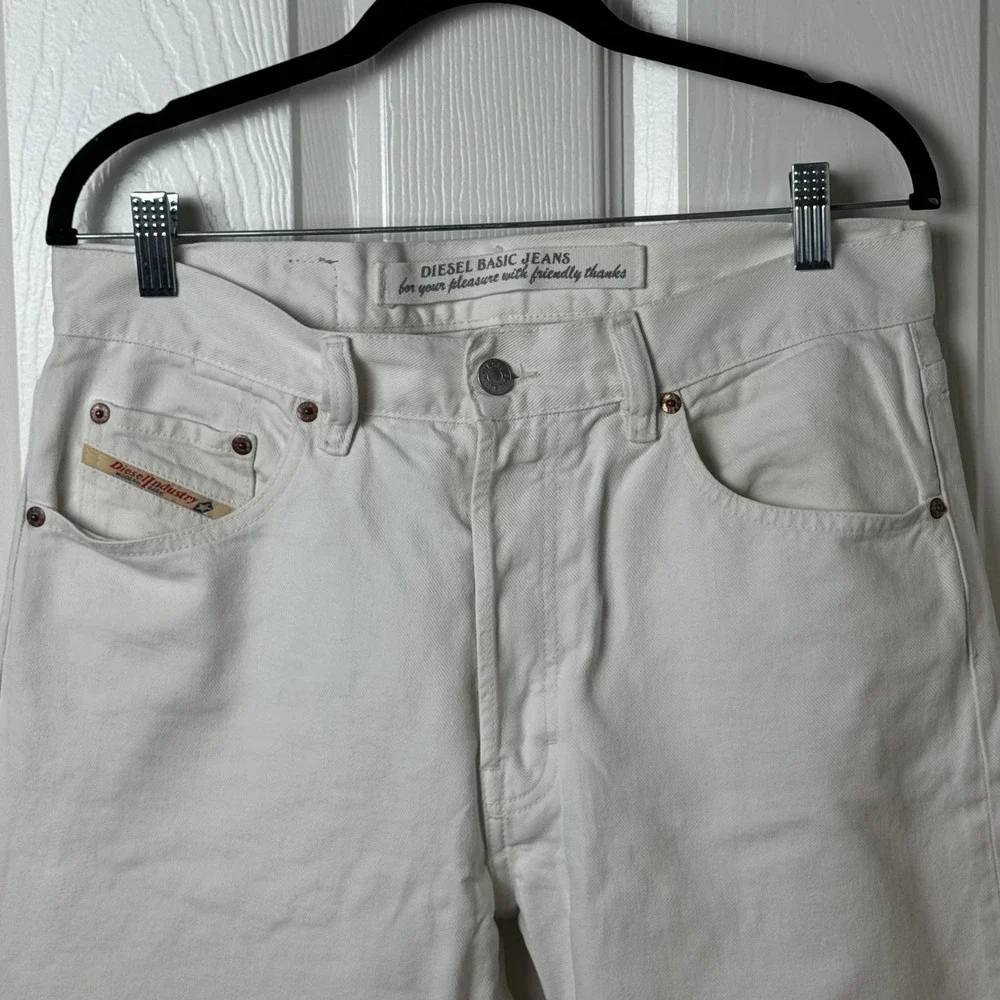Diesel Jeans Men 32 White Modern Basic Industry RR55 Straight Leg Denim Italy